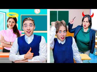 best хорошая vs плохая учительница в реальнои школе луномосик best