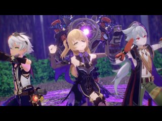 best genshin impact mmd фишль беннет рэйзор и страж руин ダンスロボットダンス смешное видео best