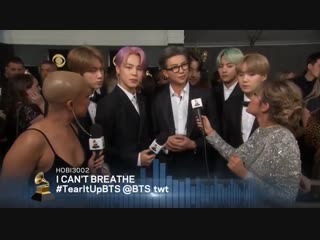 best bts grammy red carpet interview 1 facebook live ver 방탄소년단 그래미 레드카펫 인터뷰 grammys tearitupbts bts twt best