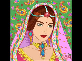 best coloring индианка с бинди в розовом покрывале indian woman with bindi in a pink blanket best