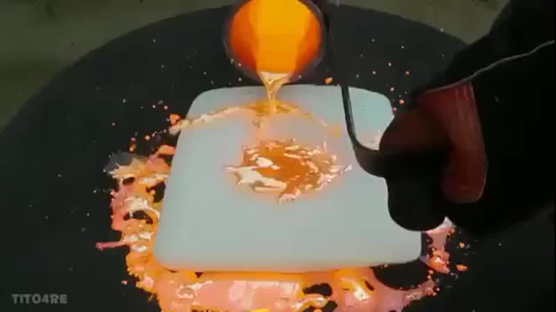 best расплавленная медь и сухой лёд просто красивое зрелище best