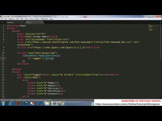 best fullpage navigation menu with jquery and css3 fullscreen navbar jquery tutorial for beginners best