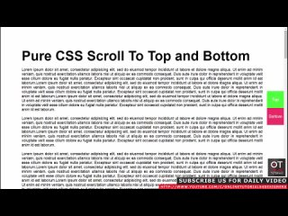 best pure css scroll to top and bottom css smooth scrolling effect best