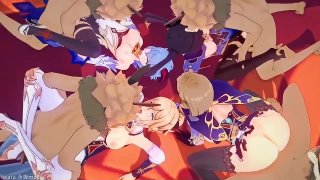 best mona x ganyu x jean x lisa мона x гань юй x джин x лиза genshin impactmmd r18 best