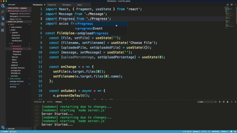 best react file uploader with express using react hooks best