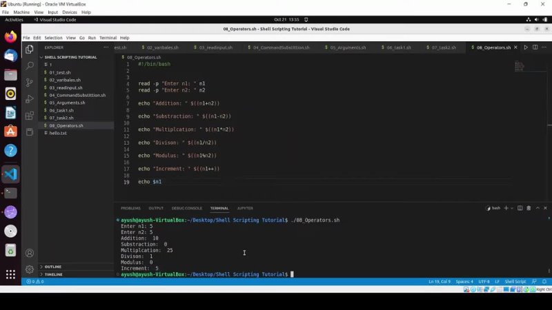 best basic operators in shell scripting shell scripting tutorial for beginners best