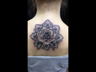 best татуироа в стиле дотворк роза и мандала dotwork tattoo rose and mandala дом элит тату tattoo studio moscow best