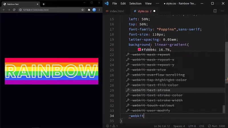 best css rainbow text animation css text effect best
